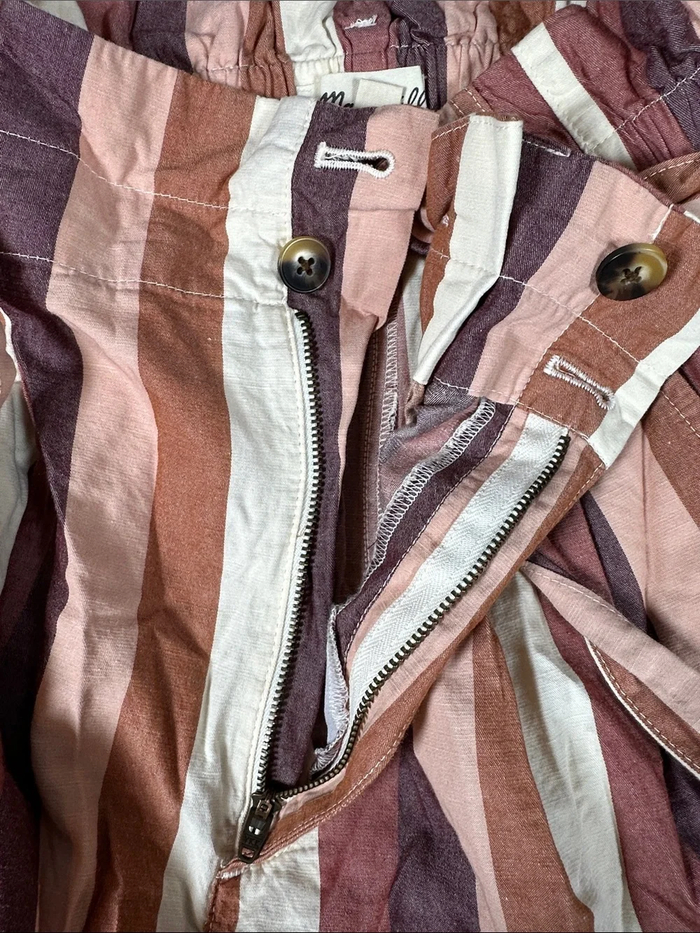 Madewell High-Waist Paperbag Linen Blend Shorts Size 0
